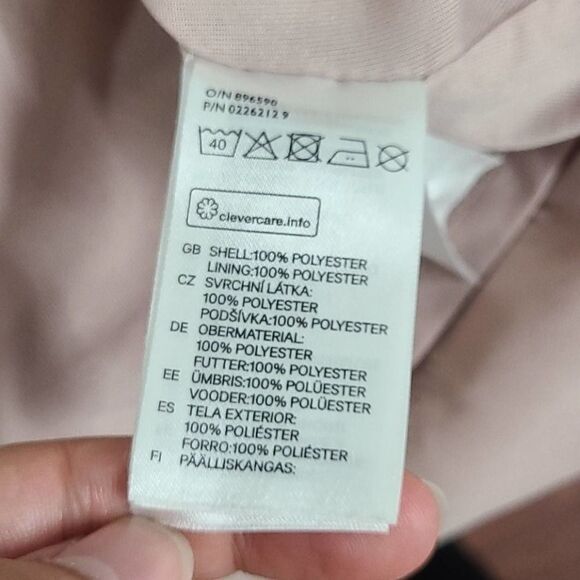 H&M Long Sleeve Pink Tie Up Front‎ Wrap Mini Dress Size 2 - Picture 6 of 8